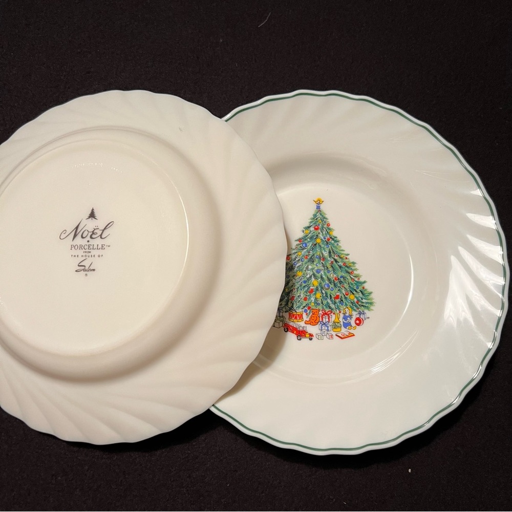 Set of 2 Soup Plates with Christmas Tree House of Salem Noel France